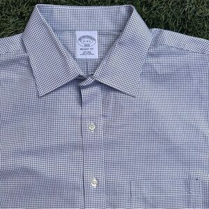 Brooks Brothers Mens Non-Iron All Cotton Regent Fit Button Up Dress Shirt 17-4/5